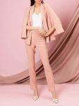 設計款-女總裁腰帶雙釦西裝外套/褲 3colors (851)