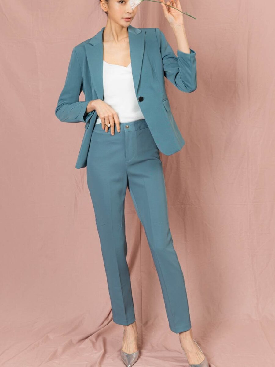 簡約剪裁單釦西裝外套/褲 3colors (9169):圖片 2