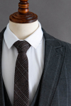 低調咖線條領帶 / No.41