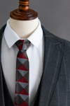 咖綠幾何領帶 / No.45