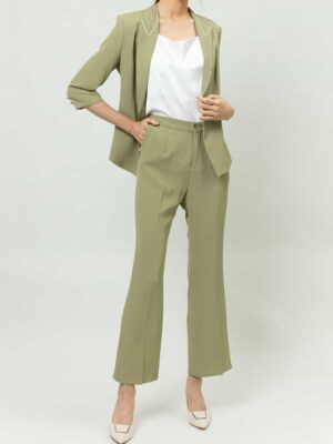 簡約撞色線條西裝外套/褲 3colors (9629)