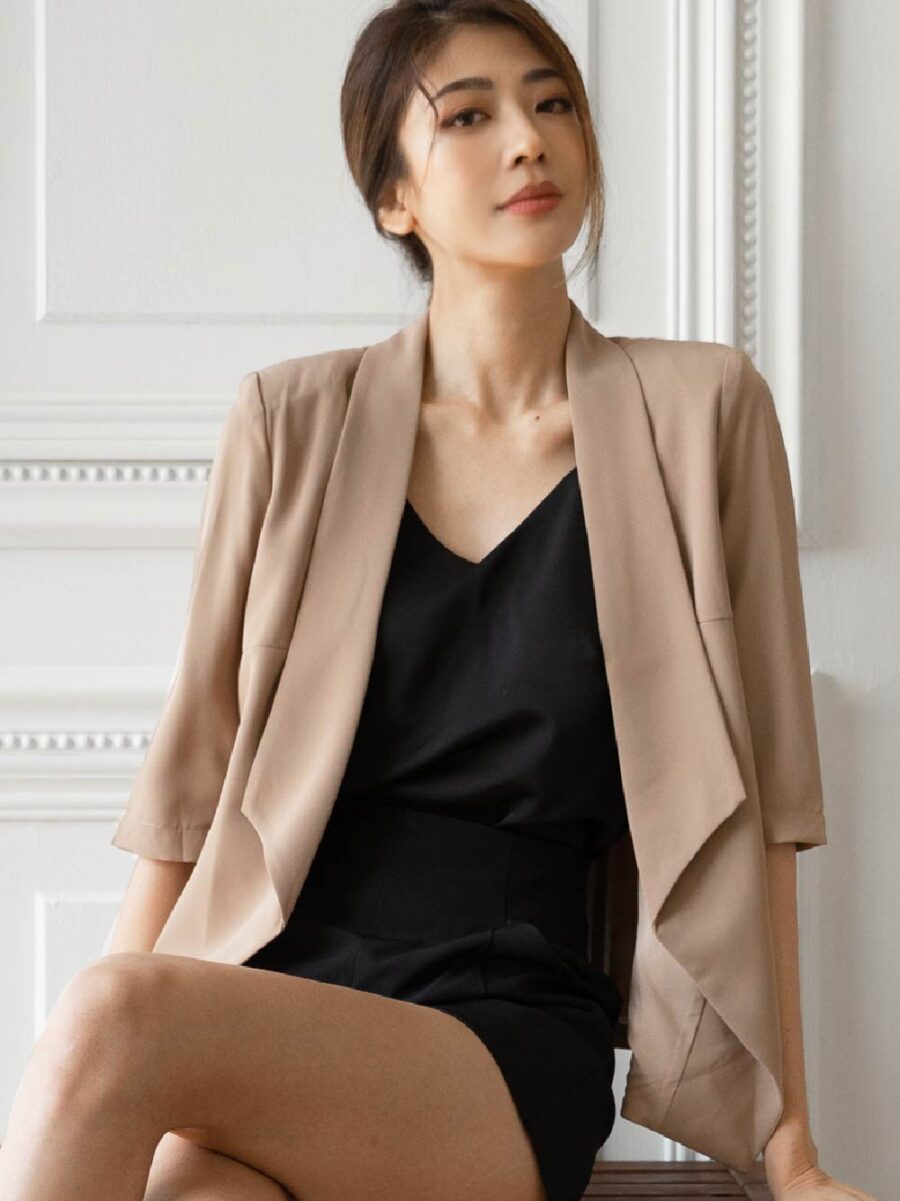 設計款切角領型西裝外套 3colors (6291):圖片 2