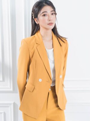 超亮眼!撞色白釦西裝外套/褲 1color (8091)