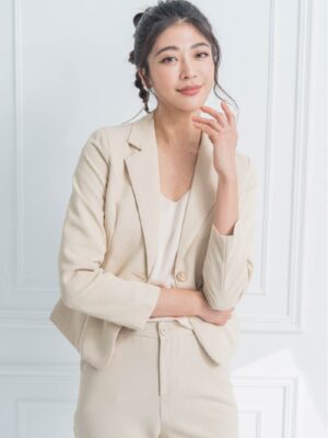 挺版設計款金屬單釦西裝外套/褲 2colors (9672)
