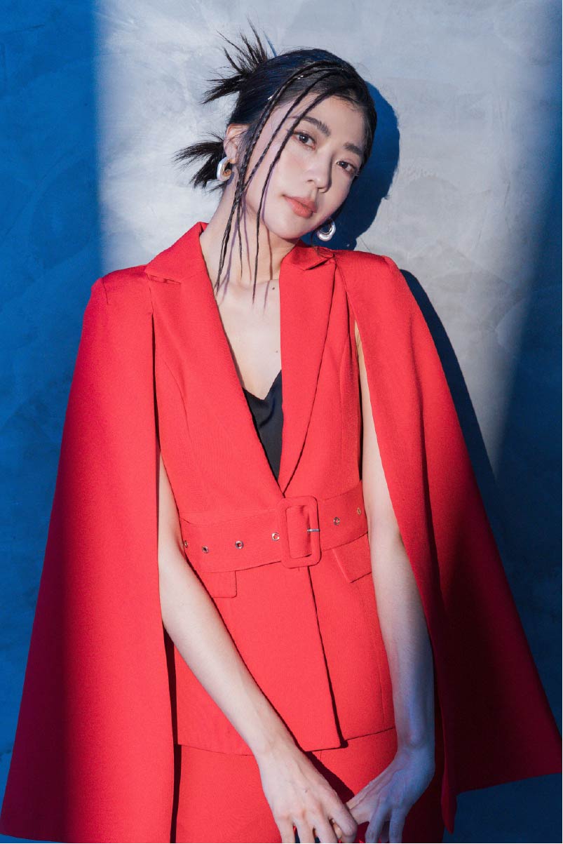 大袖子紅封面1 設計款-女總裁氣勢粗帶西裝外套/褲 3color (c2-22038):圖片 1