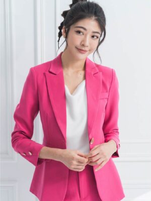 圓釦修身腰線西裝外套/褲 1color (22818)
