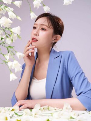 霧藍序章 七分袖西裝外套/褲 1color (833)