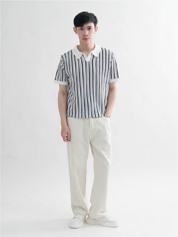 Retro Stripe 立體針織直紋短袖衫 – 3colors