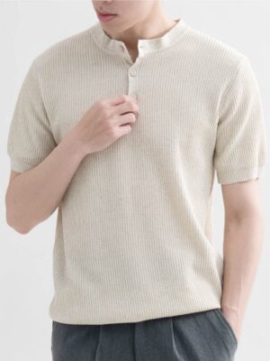 Textured Henley 立體肌理亨利領針織衫 – 4colors