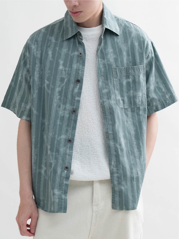 Vintage Wash 復古刷色直條紋休閒襯衫 – 2colors