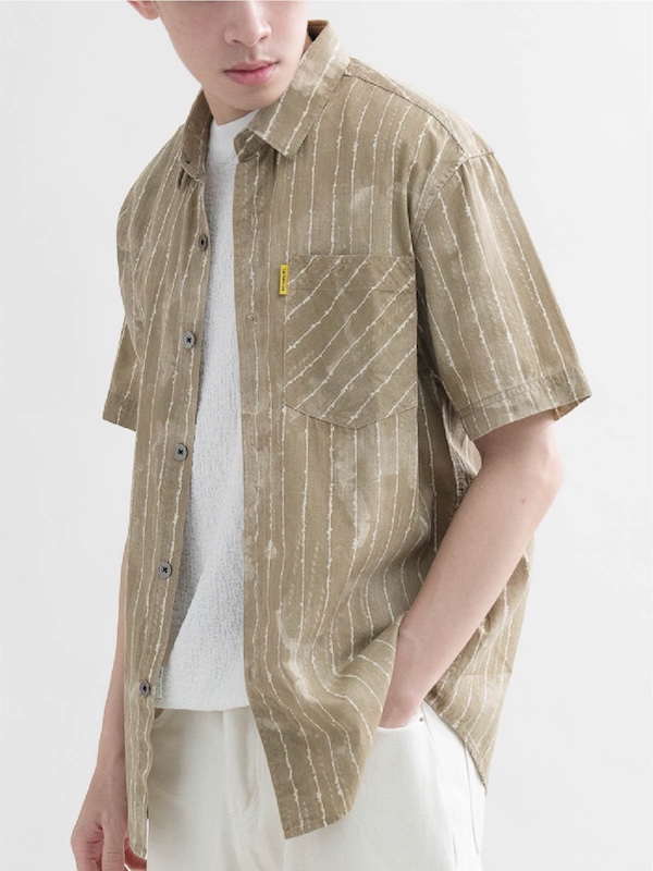 Grunge Texture 斑駁渲染直條紋襯衫 – 2colors